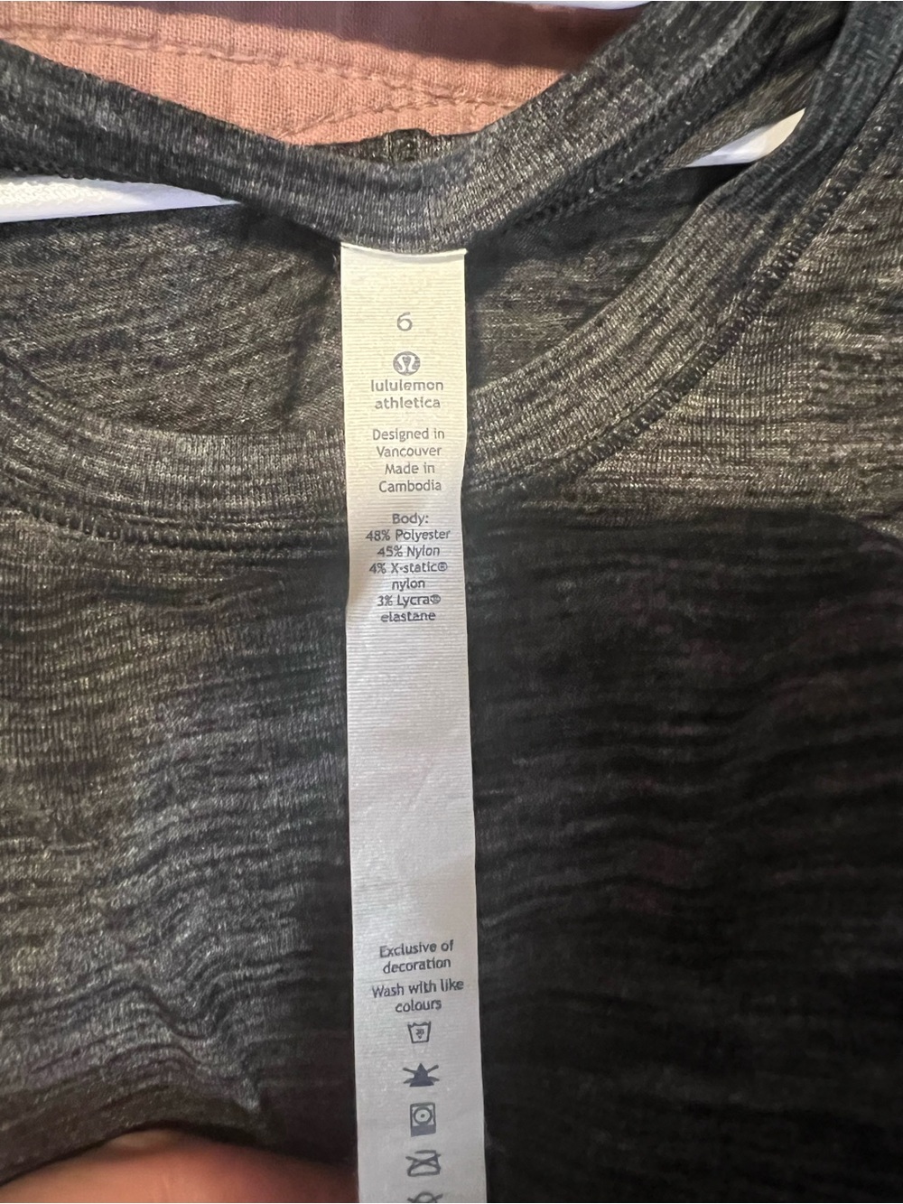 #206 Lululemon Cardio Squad Tank II Heathered Black Size 6 EUC - Picture 5 of 5